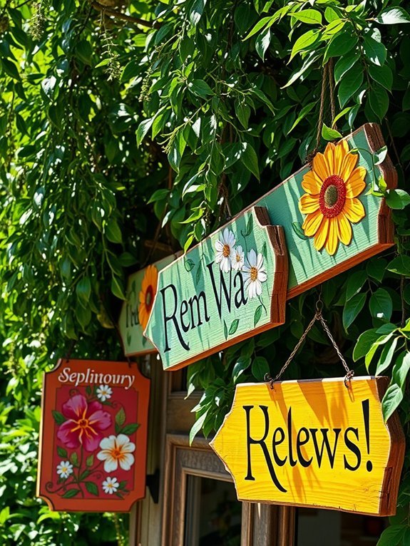 20 Stunning Garden Wall Art Ideas to Personalize Your Yard 9 vibrant painted wooden markers