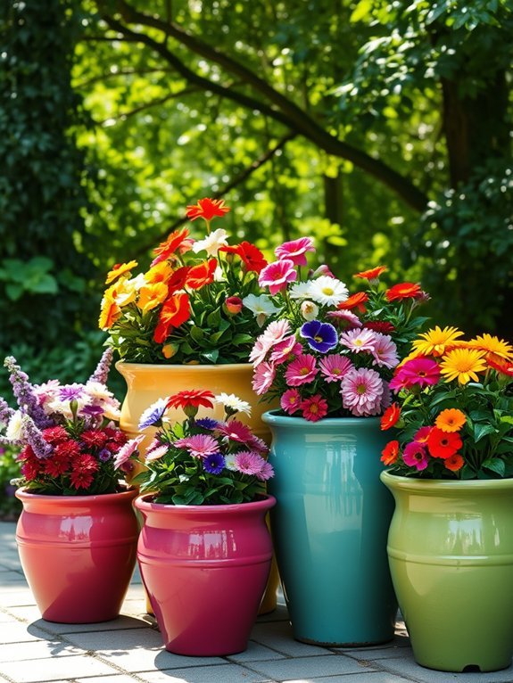 vibrant planters for decor