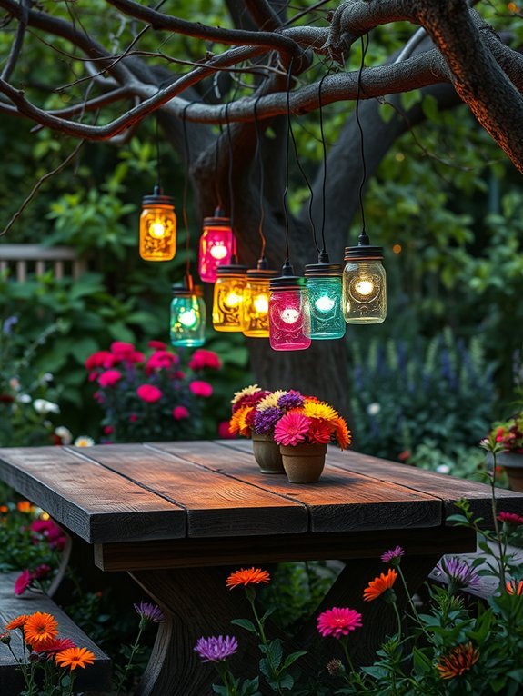 vibrant rustic jar lighting
