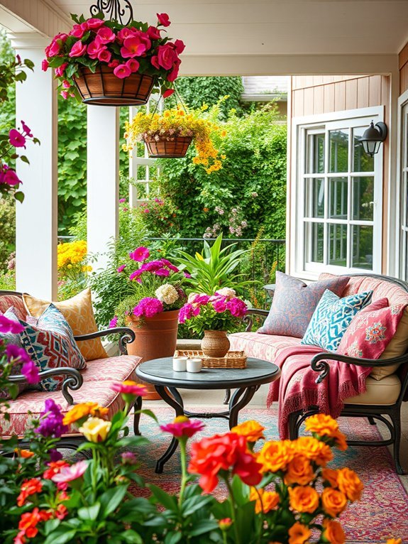 17 Stunning Garden Patios With Creative Decor Ideas 8 vibrant textiles for decoration