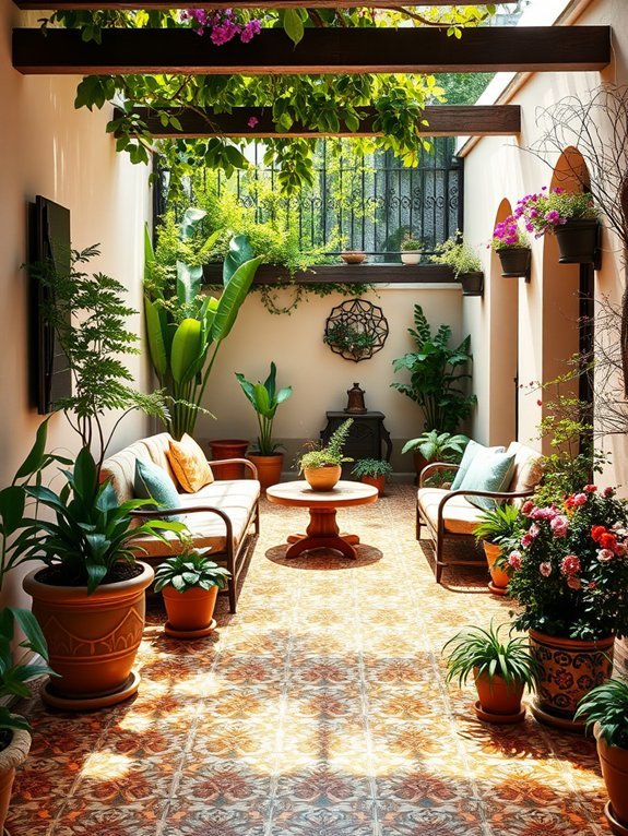 12 Mediterranean Garden Decor Ideas to Bring Relaxation 10 vibrant tiled design elements