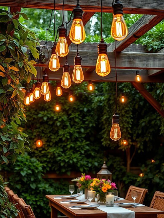 16 Rustic Garden Lighting Ideas to Set the Mood 11 warm glow from bulbs
