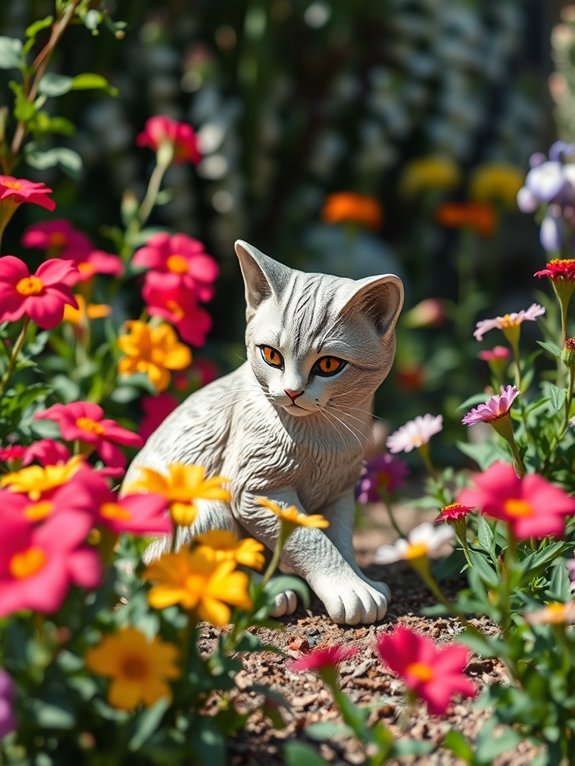 10 Unique Garden Statues You Won’t Find Anywhere Else 3 whimsical crouching cat statue