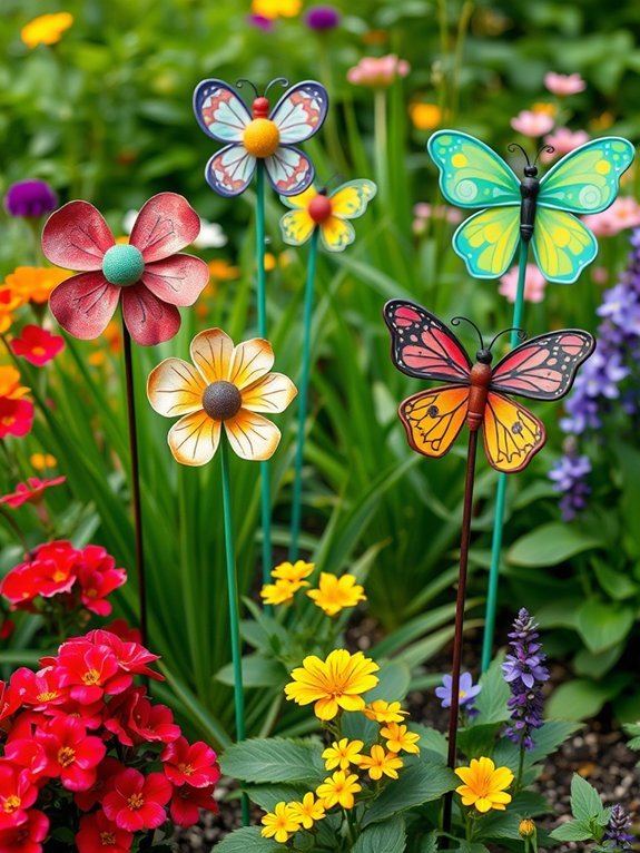whimsical garden decoration stakes