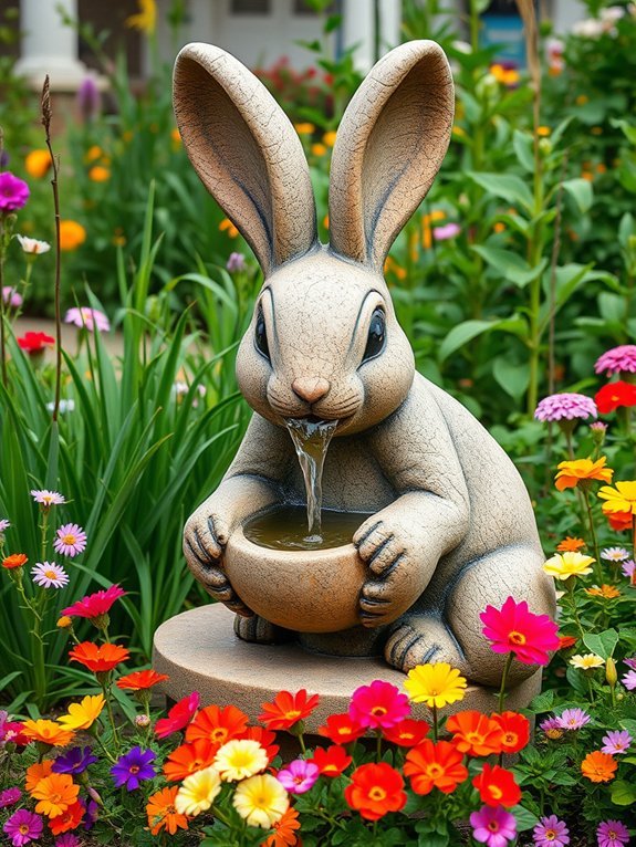 whimsical water feature installation