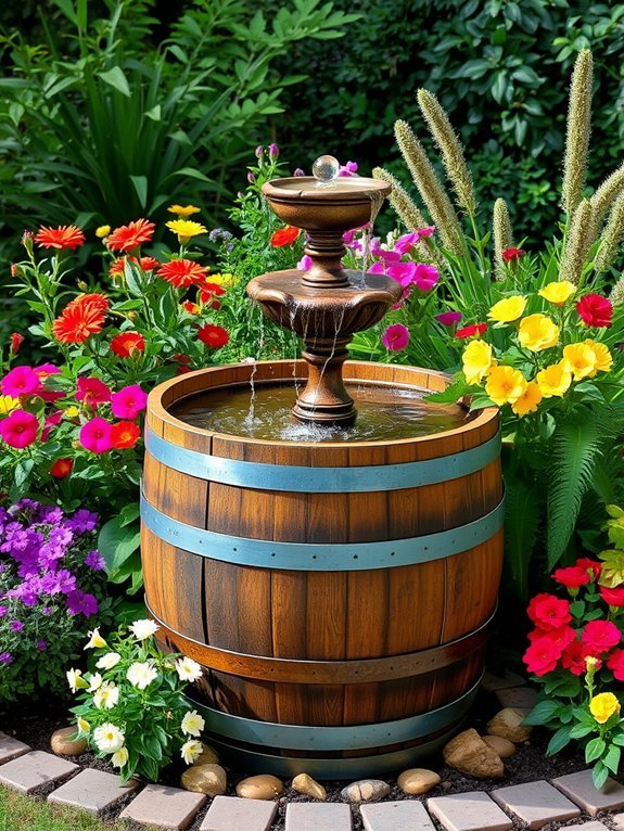 13 Beautiful DIY Garden Fountains to Make at Home 3 wine barrel water feature