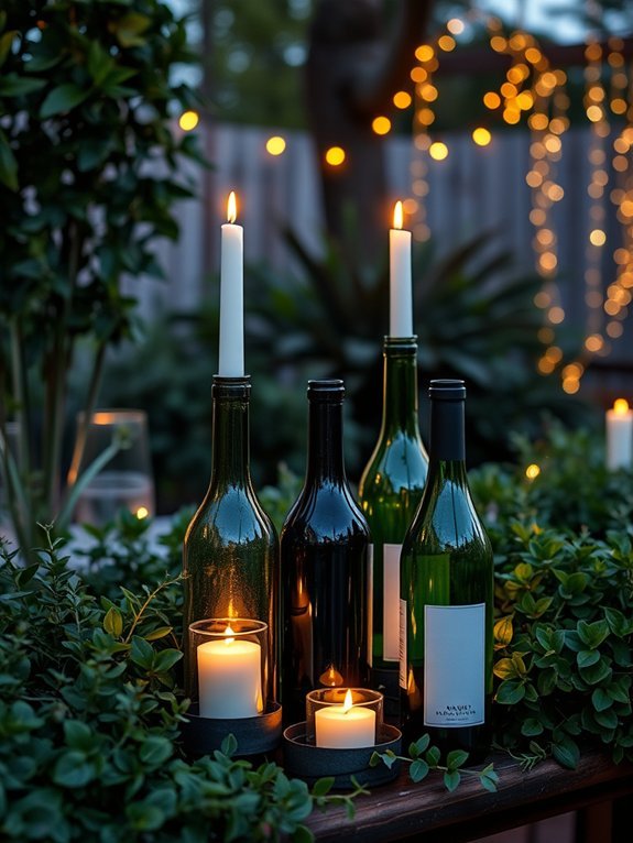 16 Rustic Garden Lighting Ideas to Set the Mood 4 wine bottle candle holders