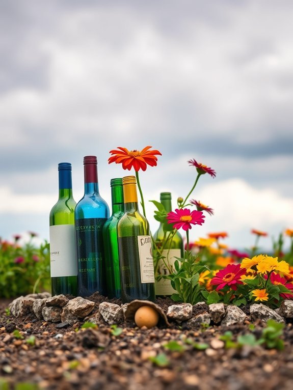 12 Recycled Garden Decorations You Can Make Yourself 5 wine bottle garden border