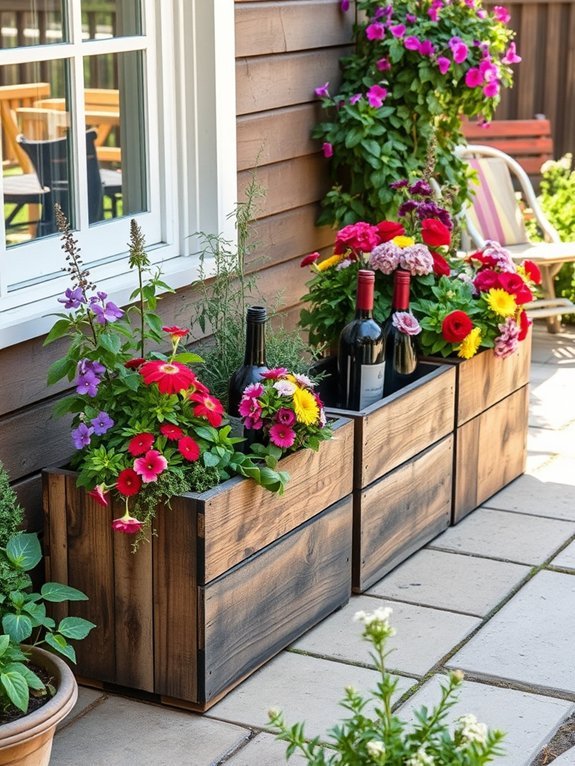 12 Recycled Container Garden Ideas for Eco-Friendly Decor 7 wine boxes as gardens