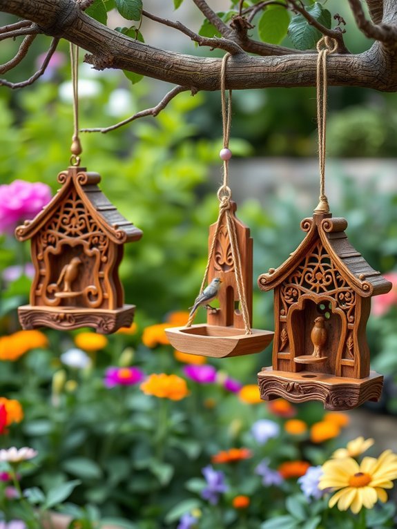 17 Rustic Wooden Garden Decor Ideas for a Timeless Look 14 wooden bird feeders crafted
