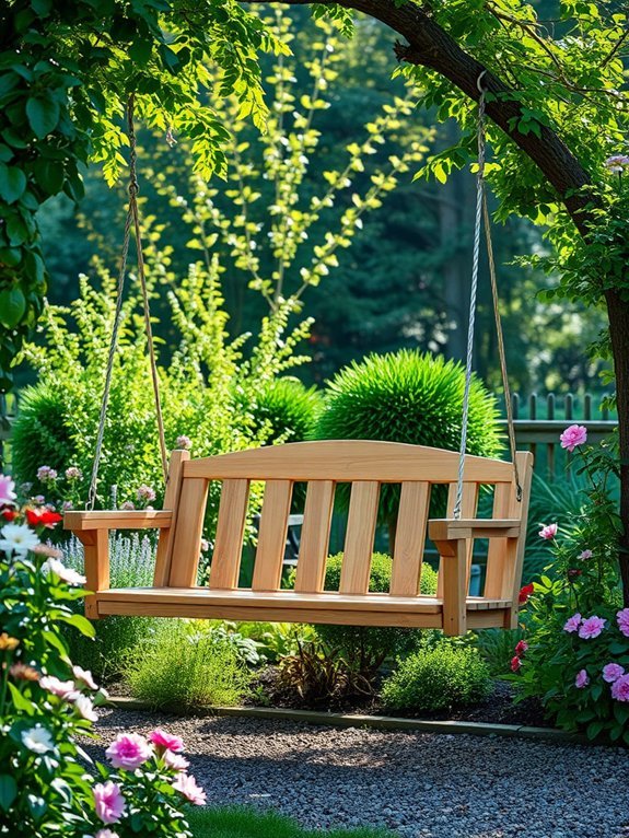 12 Rustic Garden Furniture Ideas That Will Never Go Out of Style 7 wooden garden swing set